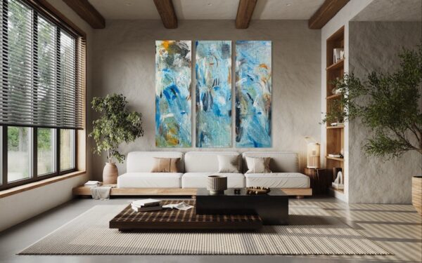 Abstract Original Paintings - 3 Canvases.