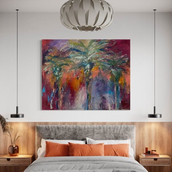 "Impressionist Breeze" 48"x60" Palm Trees