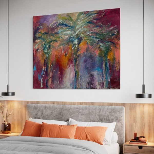 "Impressionist Breeze" 48"x60" Palm Trees - Image 2