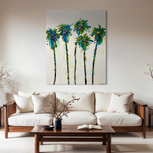 "Palm Glow" 48"x60" Palm Trees