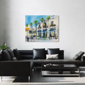 "Polo on El Paseo" 48"x60" Cityscape