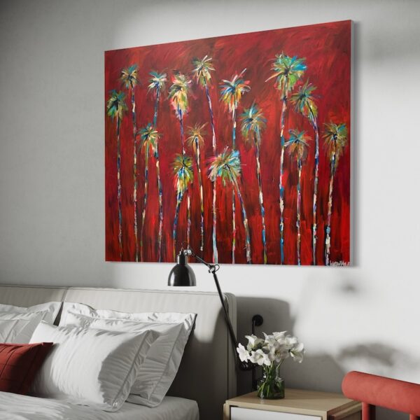 "Tropical Radiance" 48"x60" Palm Trees - Image 2