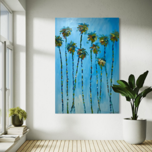 "Palm Shadows" 48"x72" Original Hand Painted by Warren Knapp An American Impressionist