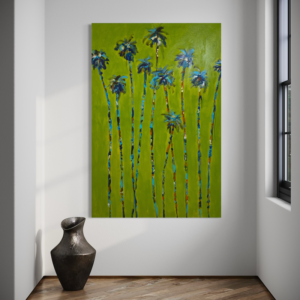 "Tranquil Palm Reflections" 48"x72” Original Hand Painted by Warren Knapp An American Impressionist