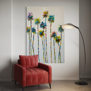 "Twilight Palms" 48"x72" Original Hand Painted by Warren Knapp An American Impressionist