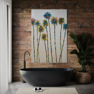 "Vintage Palms" 48"x72” Original Hand Painted by Warren Knapp An American Impressionist