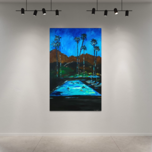 Desert Swim by Warren Knapp An American Impressionist. Warren Knapp Fine Art on El Paseo in Palm Desert.